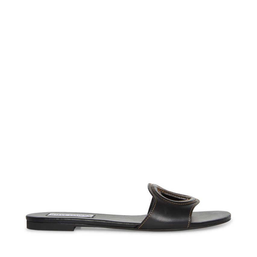παντοφλεσ γυναικεια Steve Madden Kylah δερματινα μαυρα | GR-5392CWH