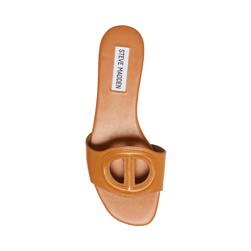 παντοφλεσ γυναικεια Steve Madden Kylah δερματινα καφε | GR-9186YQD