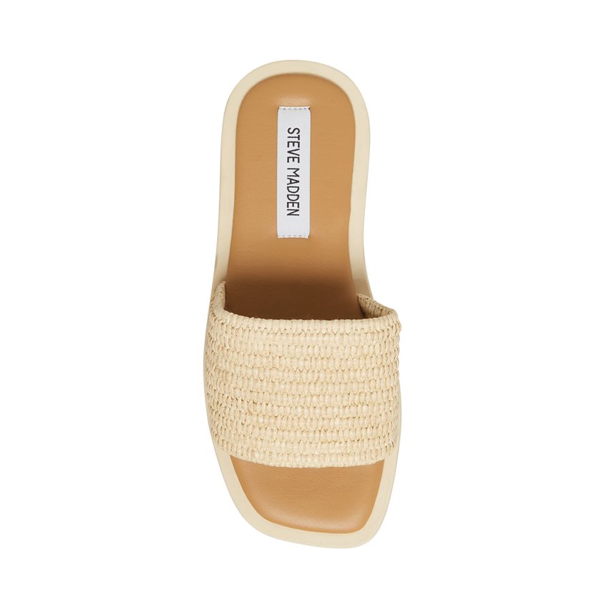 παντοφλεσ γυναικεια Steve Madden Leigh Natural Μπεζ | GR-8376PSE