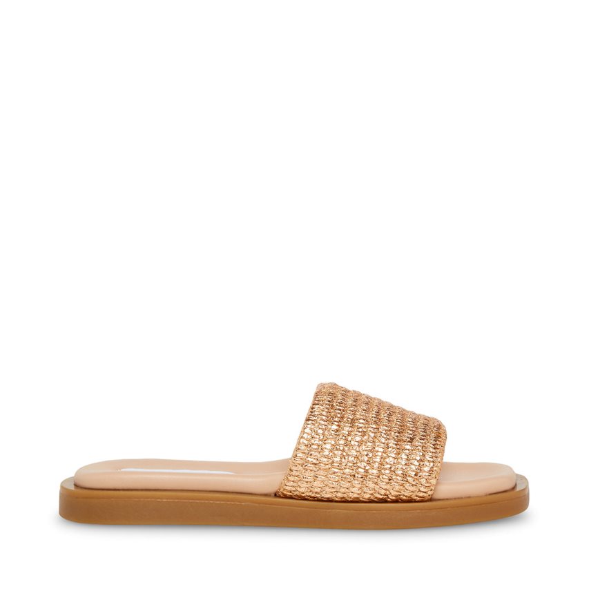 παντοφλεσ γυναικεια Steve Madden Leigh Rose χρυσο χρωμα | GR-3O47QNS