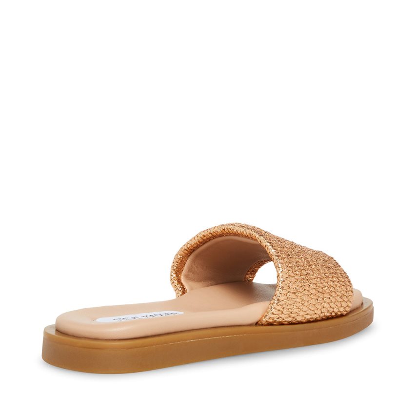 παντοφλεσ γυναικεια Steve Madden Leigh Rose χρυσο χρωμα | GR-3O47QNS
