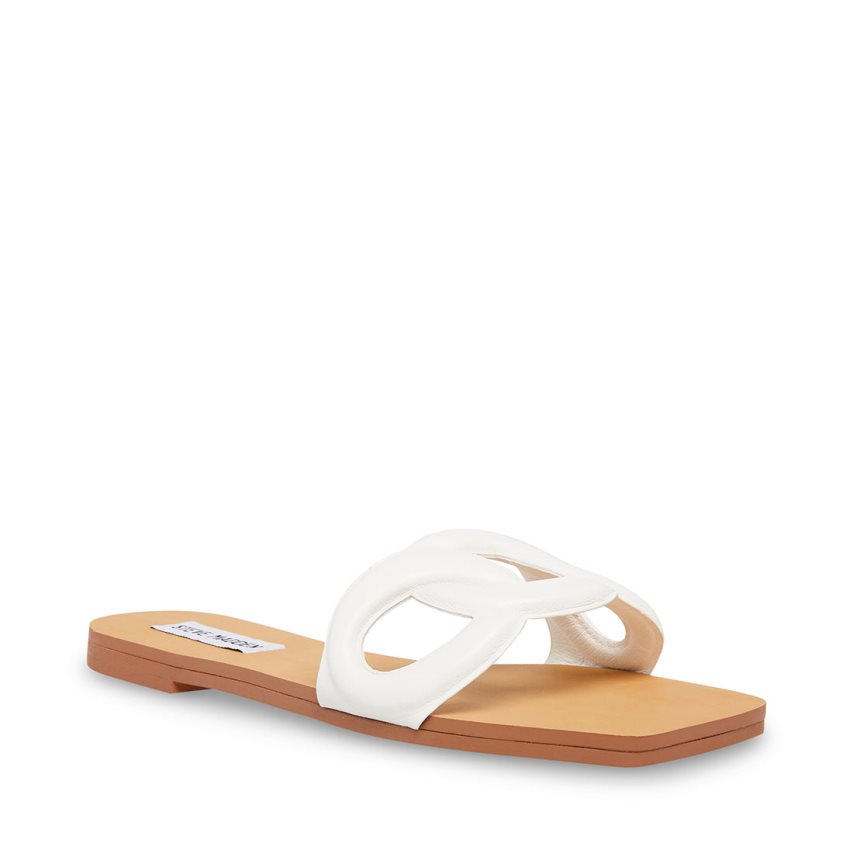 παντοφλεσ γυναικεια Steve Madden Marcie δερματινα ασπρα | GR-8O39PWX