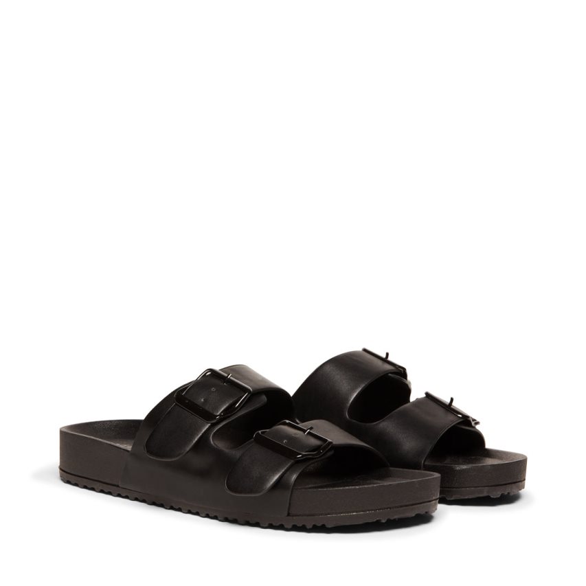 παντοφλεσ γυναικεια Steve Madden Teddy-t μαυρα | GR-6279OVJ