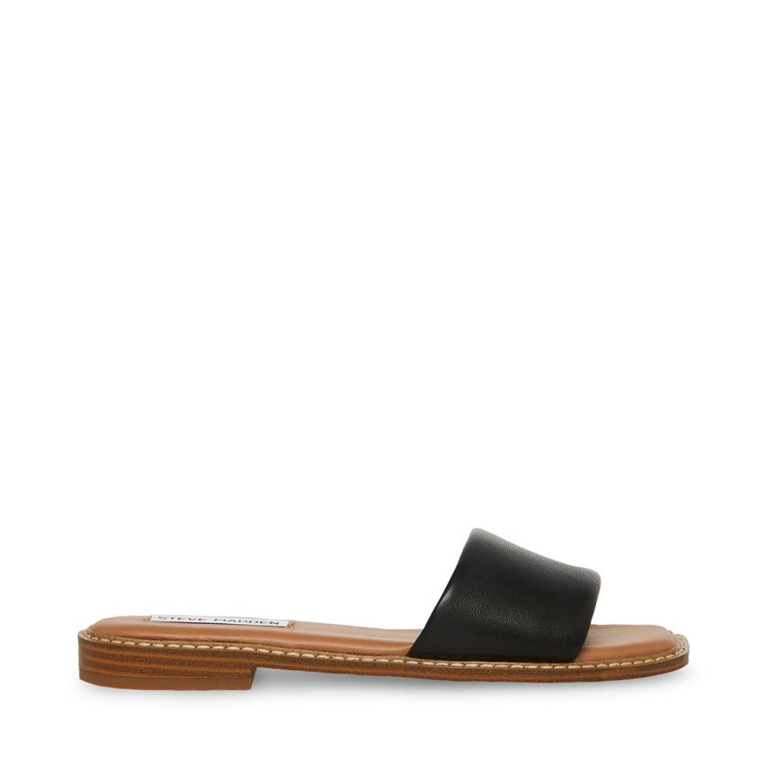 παντοφλεσ γυναικεια Steve Madden ra δερματινα μαυρα | GR-9186FJD