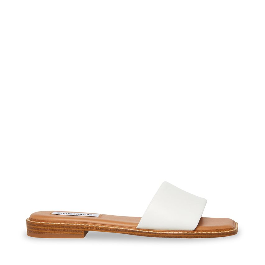 παντοφλεσ γυναικεια Steve Madden ra δερματινα ασπρα | GR-O592TPR