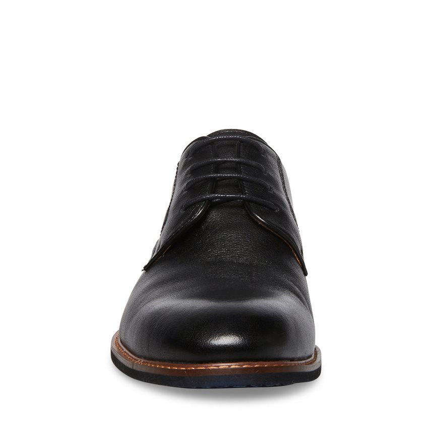 παπουτσια derby ανδρικα Steve Madden Bannon δερματινα μαυρα | GR-1926WKB