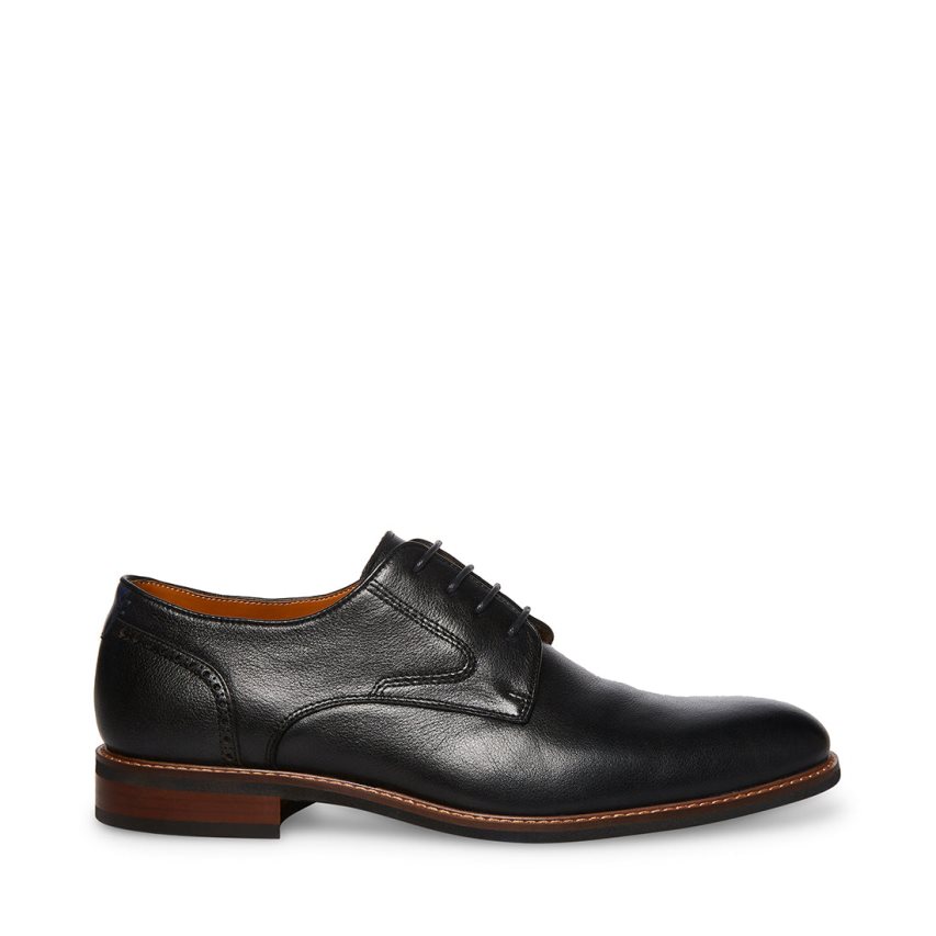 παπουτσια derby ανδρικα Steve Madden Bannon δερματινα μαυρα | GR-1926WKB