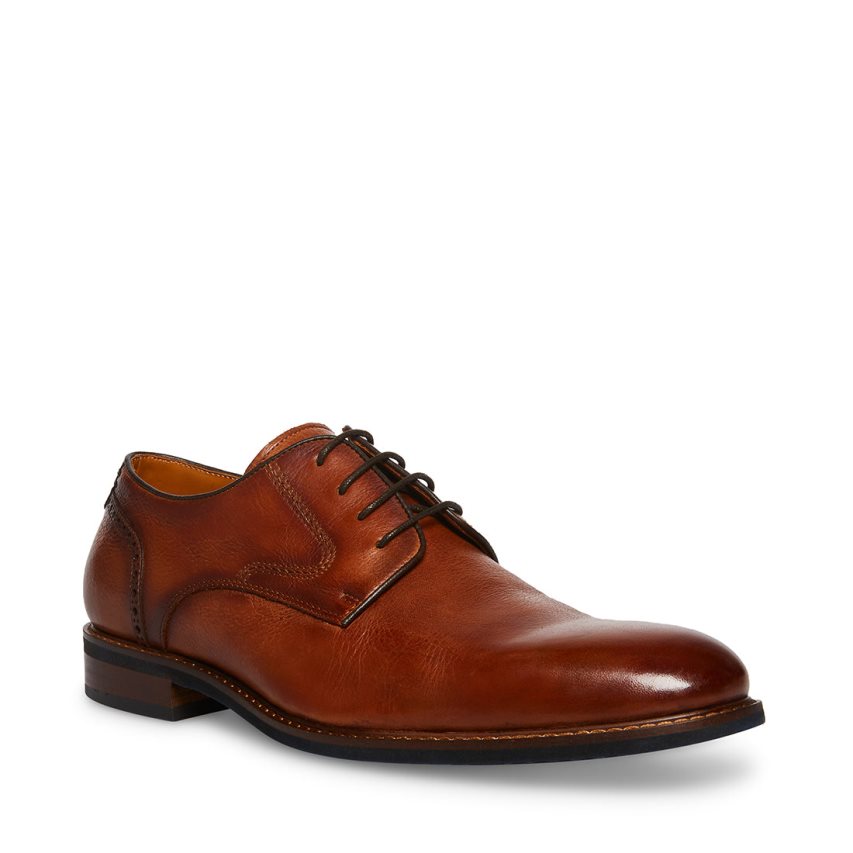 παπουτσια derby ανδρικα Steve Madden Bannon δερματινα καφε | GR-24O9ULX