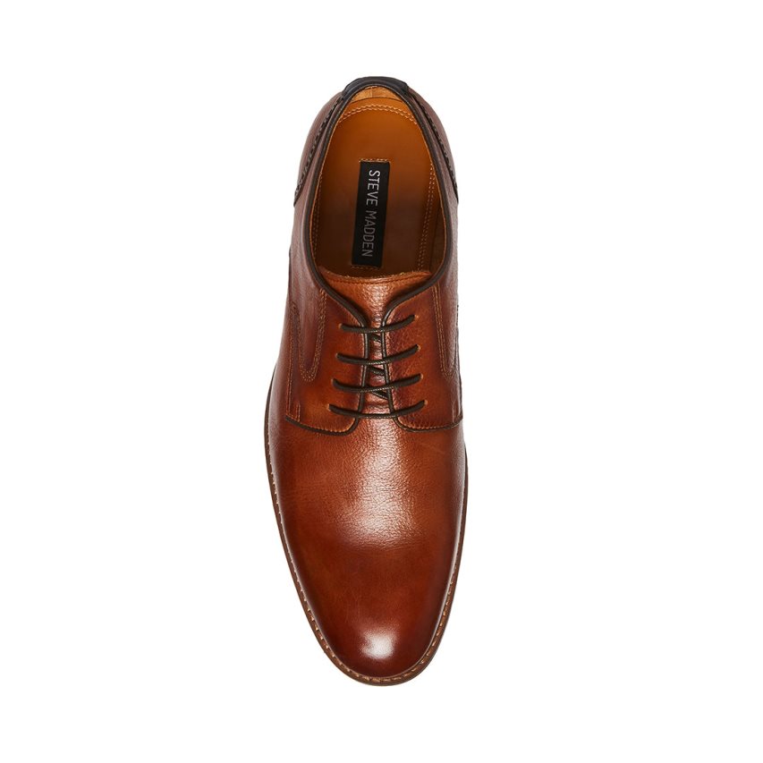 παπουτσια derby ανδρικα Steve Madden Bannon δερματινα καφε | GR-24O9ULX