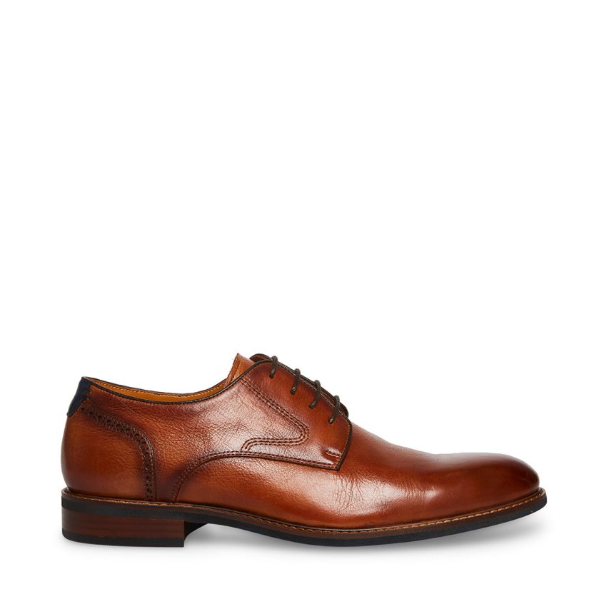 παπουτσια derby ανδρικα Steve Madden Bannon δερματινα καφε | GR-24O9ULX