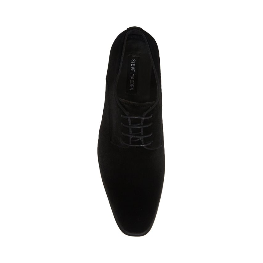 παπουτσια derby ανδρικα Steve Madden Beaux-v Velvet μαυρα | GR-5246YTX