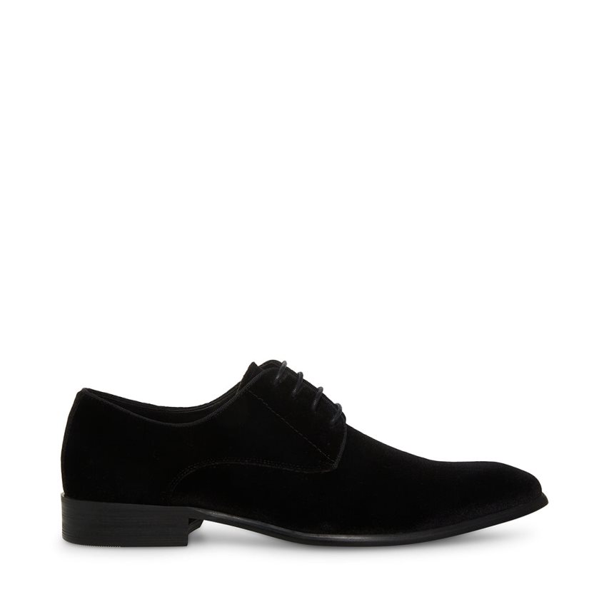 παπουτσια derby ανδρικα Steve Madden Beaux-v Velvet μαυρα | GR-5246YTX