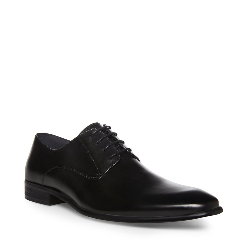 παπουτσια derby ανδρικα Steve Madden Beaux δερματινα μαυρα | GR-O285YDV