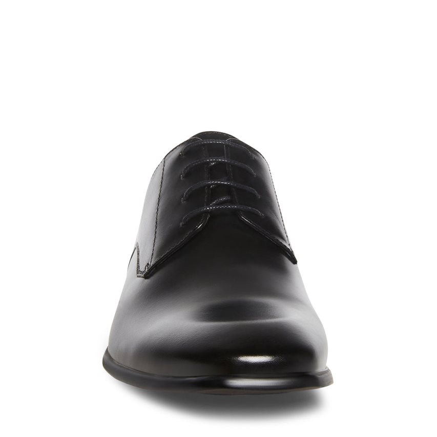 παπουτσια derby ανδρικα Steve Madden Beaux δερματινα μαυρα | GR-O285YDV