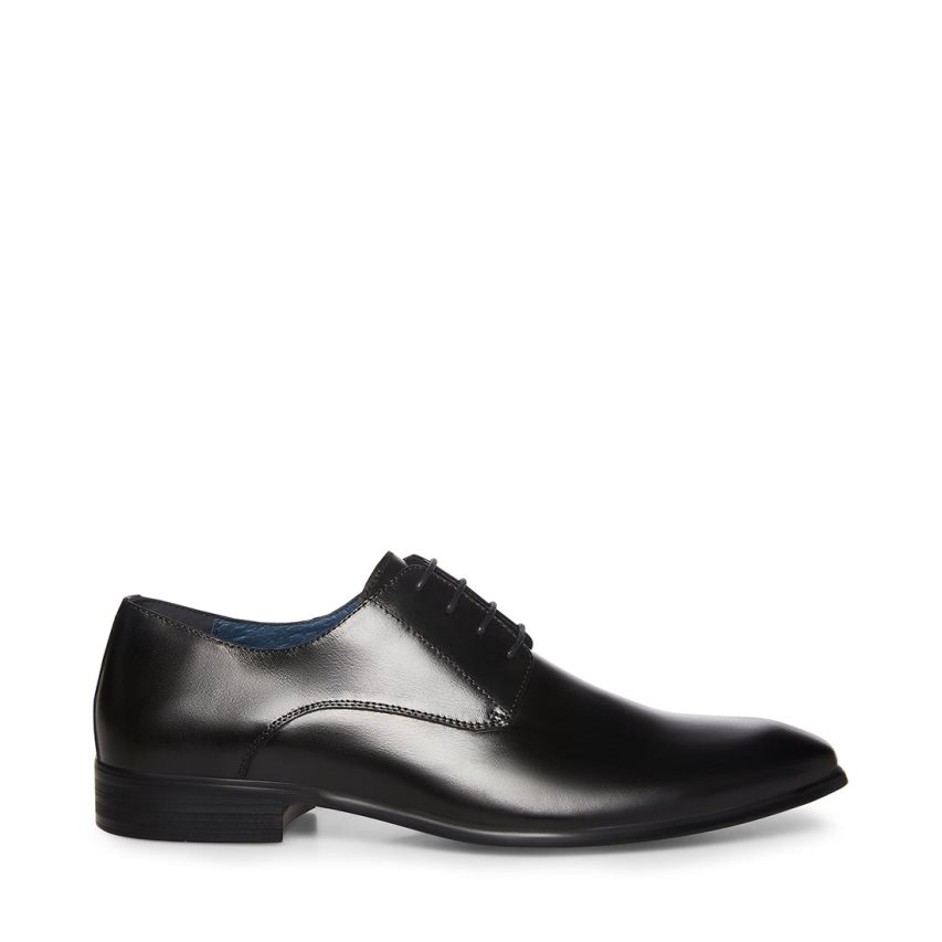 παπουτσια derby ανδρικα Steve Madden Beaux δερματινα μαυρα | GR-O285YDV
