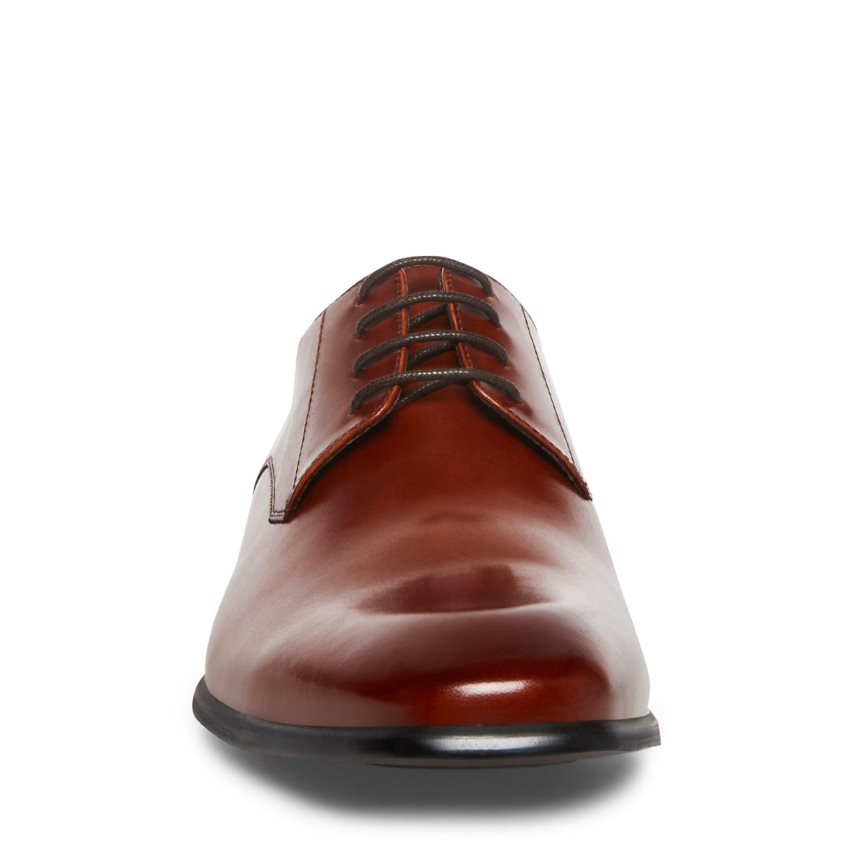 παπουτσια derby ανδρικα Steve Madden Beaux δερματινα σκούρο καφε | GR-O945JFX