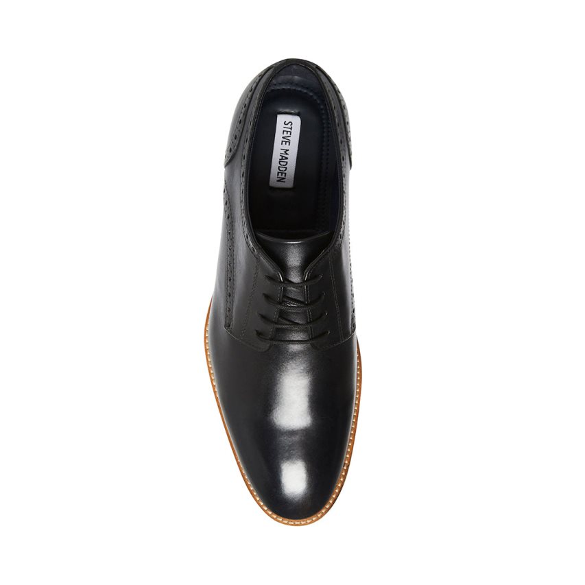 παπουτσια derby ανδρικα Steve Madden Derbyy δερματινα μαυρα | GR-49O7ZOK