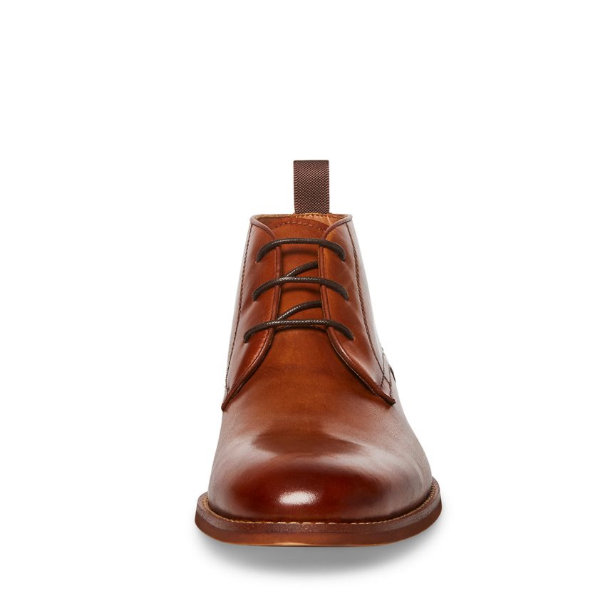 παπουτσια derby ανδρικα Steve Madden Favien δερματινα καφε | GR-2937FGQ