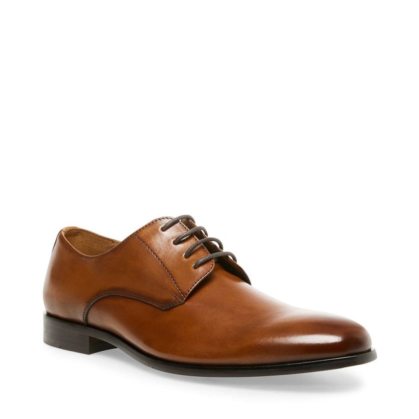 παπουτσια derby ανδρικα Steve Madden Prey δερματινα καφε | GR-O789QRY