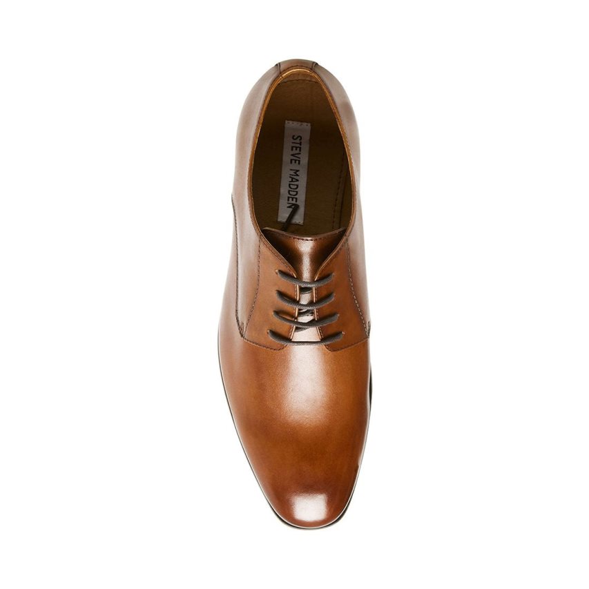 παπουτσια derby ανδρικα Steve Madden Prey δερματινα καφε | GR-O789QRY