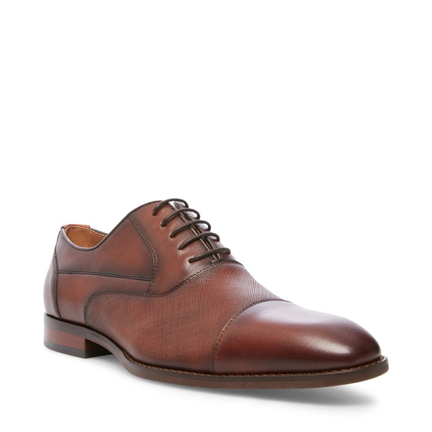 παπουτσια derby ανδρικα Steve Madden Proctor δερματινα σκούρο καφε | GR-O412KPM