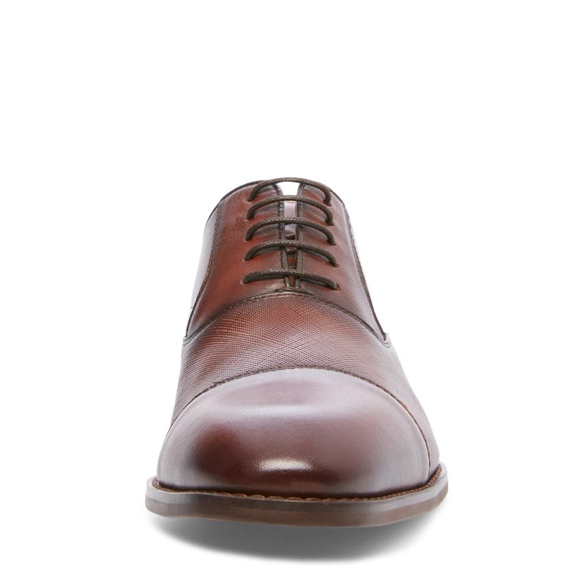 παπουτσια derby ανδρικα Steve Madden Proctor δερματινα σκούρο καφε | GR-O412KPM