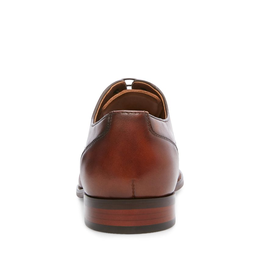 παπουτσια derby ανδρικα Steve Madden Proctor δερματινα σκούρο καφε | GR-O412KPM