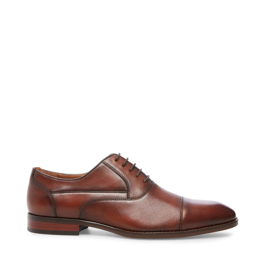 παπουτσια derby ανδρικα Steve Madden Proctor δερματινα σκούρο καφε | GR-O412KPM
