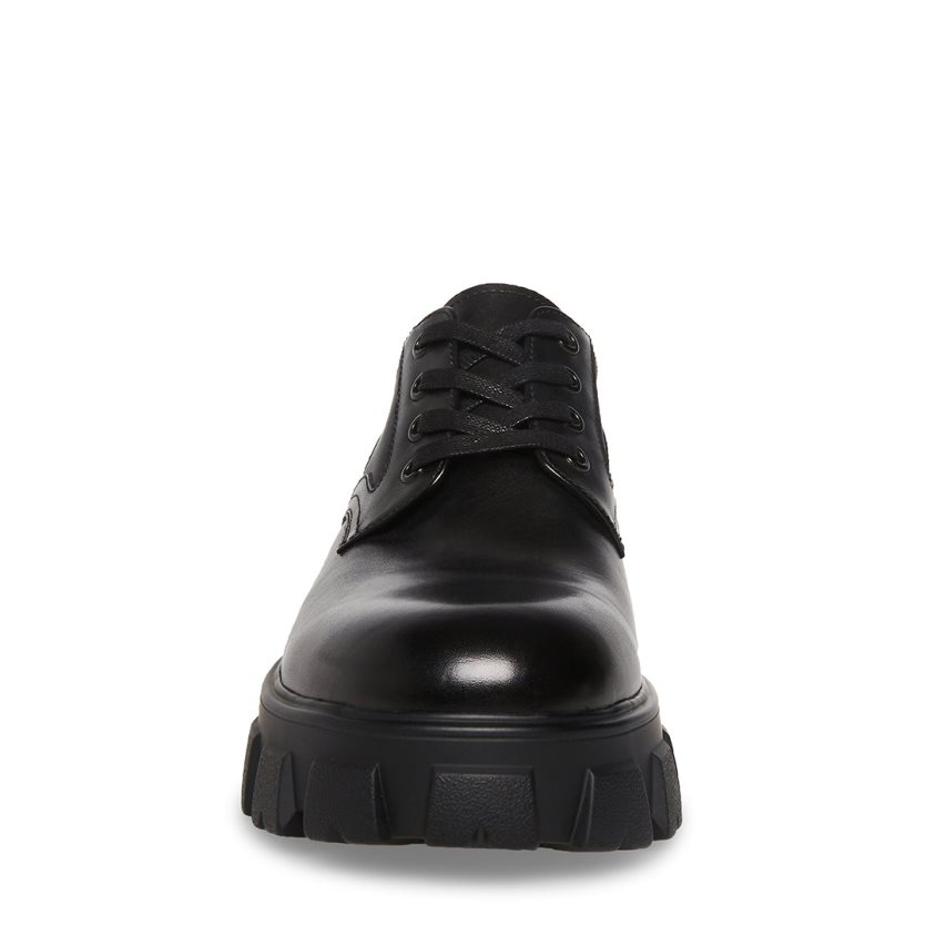 παπουτσια flatforms ανδρικα Steve Madden Cesare δερματινα μαυρα | GR-1576TLD