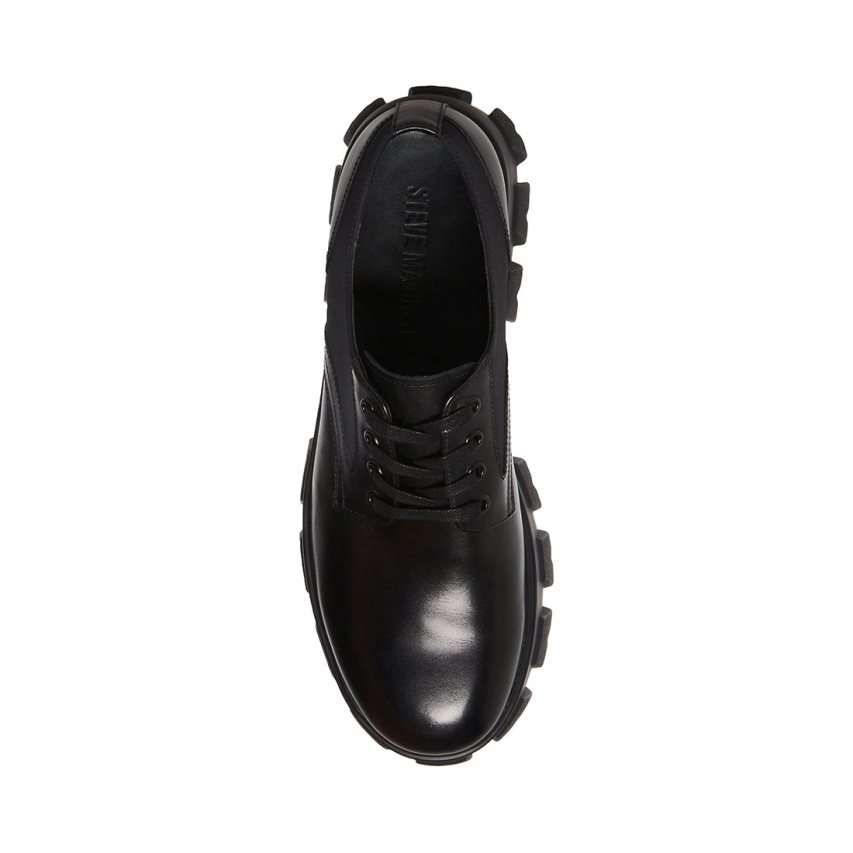 παπουτσια flatforms ανδρικα Steve Madden Cesare δερματινα μαυρα | GR-1576TLD
