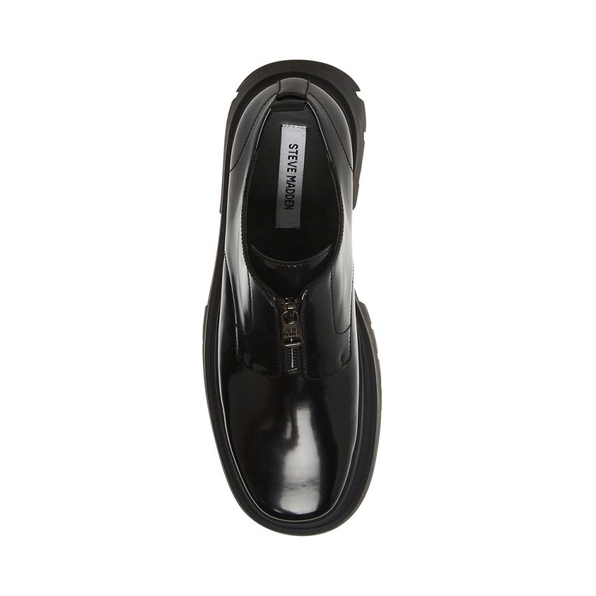 παπουτσια flatforms ανδρικα Steve Madden Zip μαυρα | GR-3652UMC