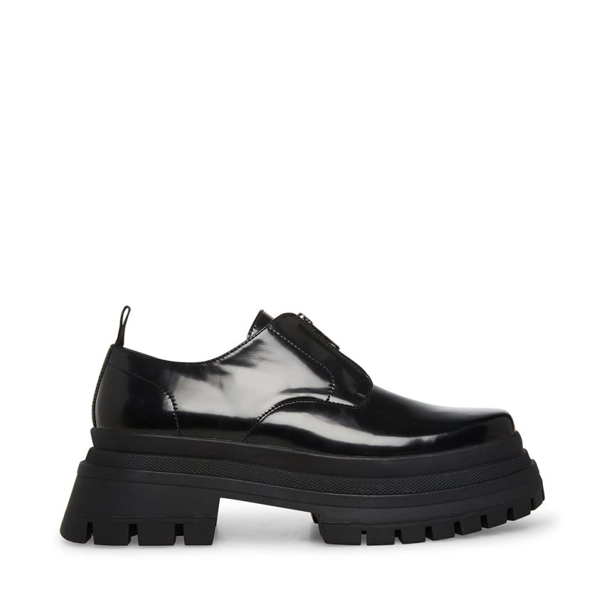 παπουτσια flatforms ανδρικα Steve Madden Zip μαυρα | GR-3652UMC