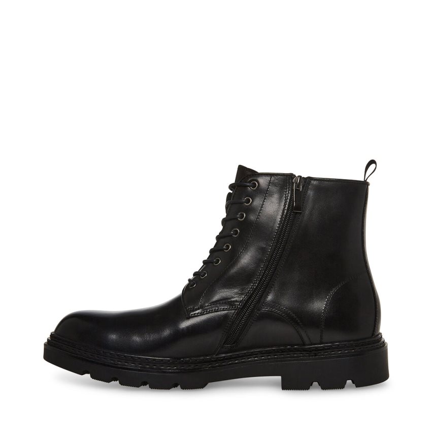 παπουτσια flatforms ανδρικα Steve Madden Jessee δερματινα μαυρα | GR-4879AGQ