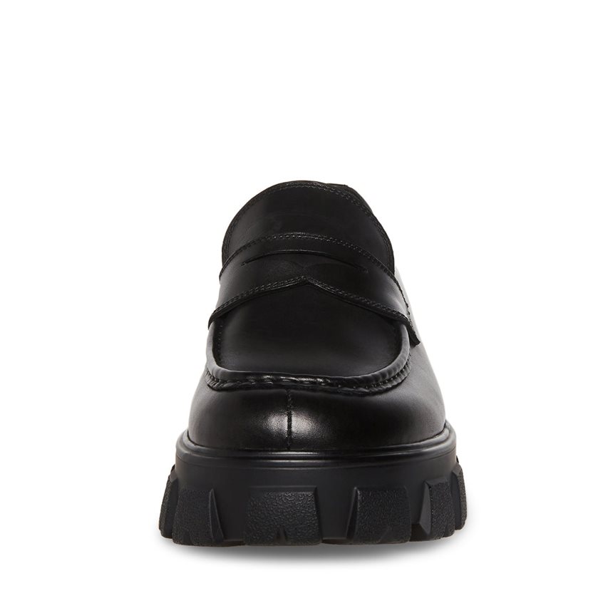 παπουτσια flatforms ανδρικα Steve Madden Centro δερματινα μαυρα | GR-5693JNZ