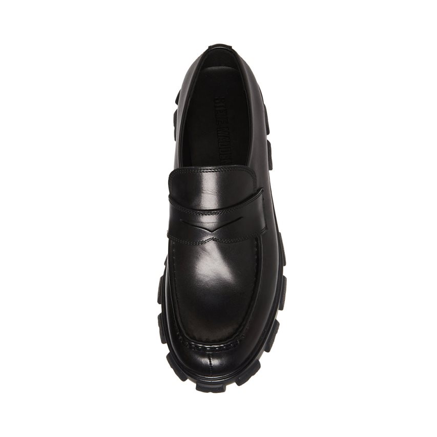 παπουτσια flatforms ανδρικα Steve Madden Centro δερματινα μαυρα | GR-5693JNZ