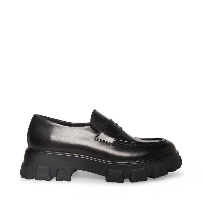 παπουτσια flatforms ανδρικα Steve Madden Centro δερματινα μαυρα | GR-5693JNZ