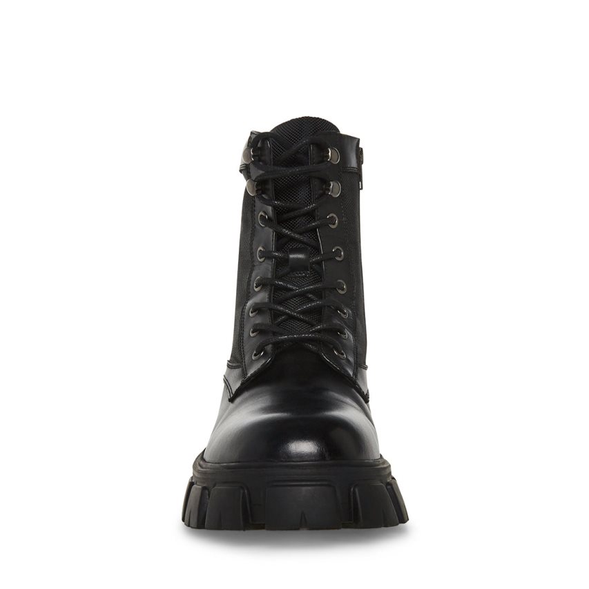 παπουτσια flatforms ανδρικα Steve Madden Cortina δερματινα μαυρα | GR-6519FZD