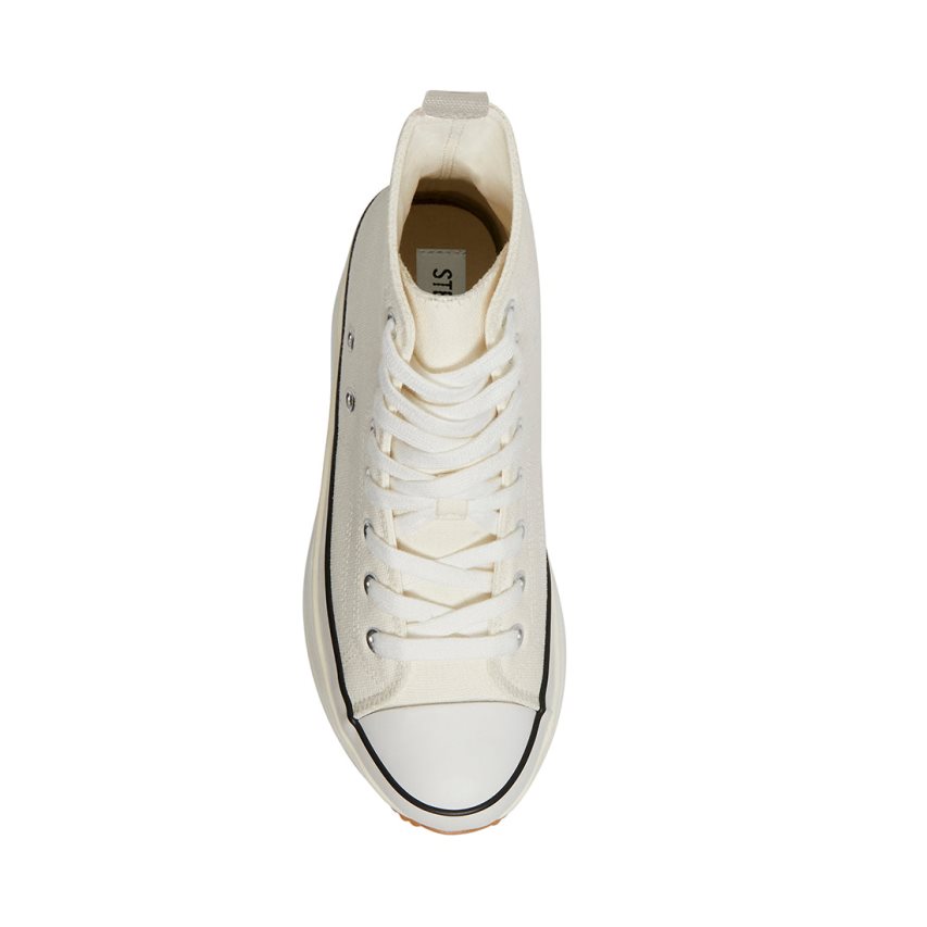 παπουτσια flatforms γυναικεια Steve Madden Winston ασπρα | GR-1398JIP
