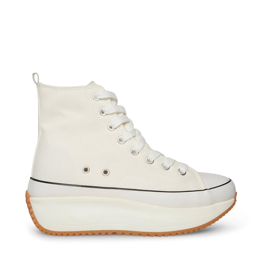 παπουτσια flatforms γυναικεια Steve Madden Winston ασπρα | GR-1398JIP