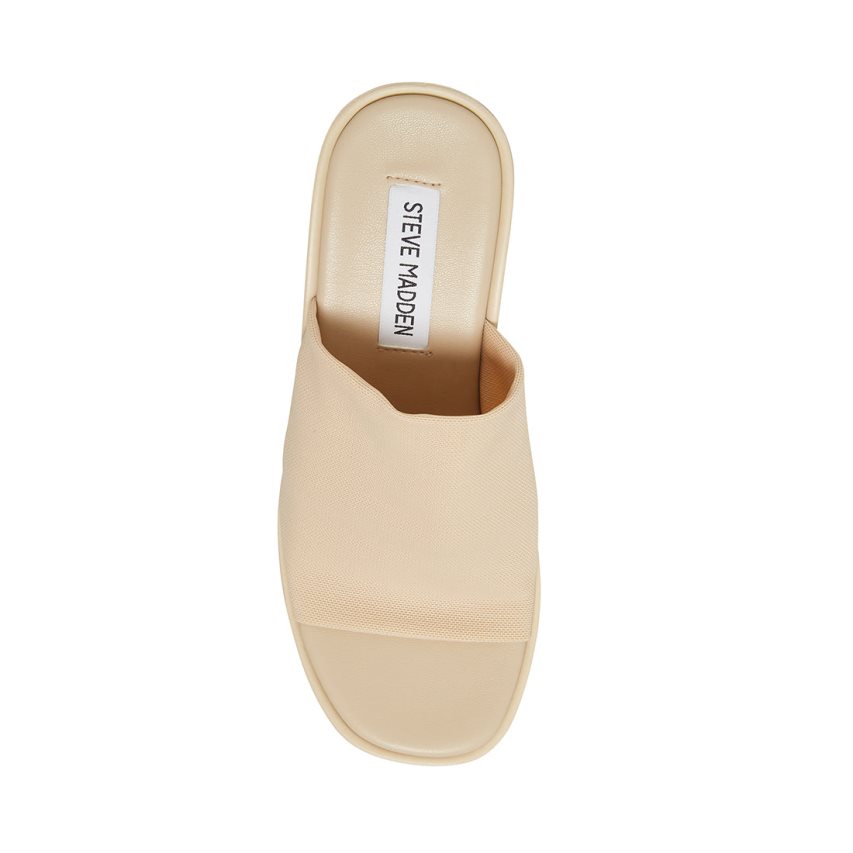 παπουτσια flatforms γυναικεια Steve Madden Sami Μπεζ | GR-1542QKY
