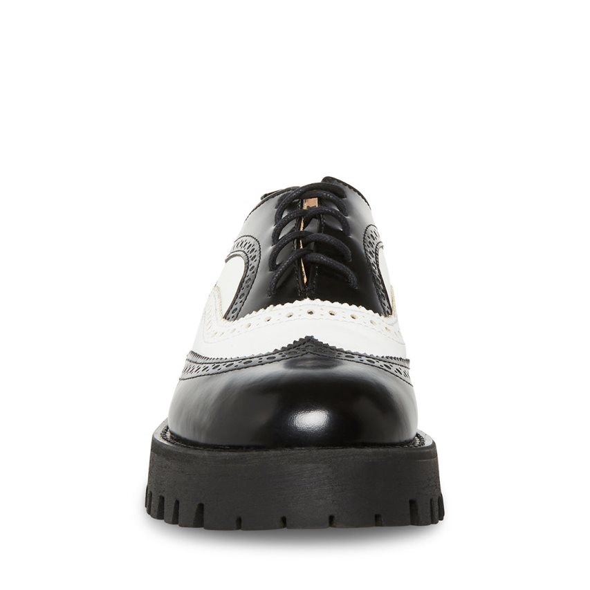 παπουτσια flatforms γυναικεια Steve Madden Lance μαυρα ασπρα | GR-193OBKH