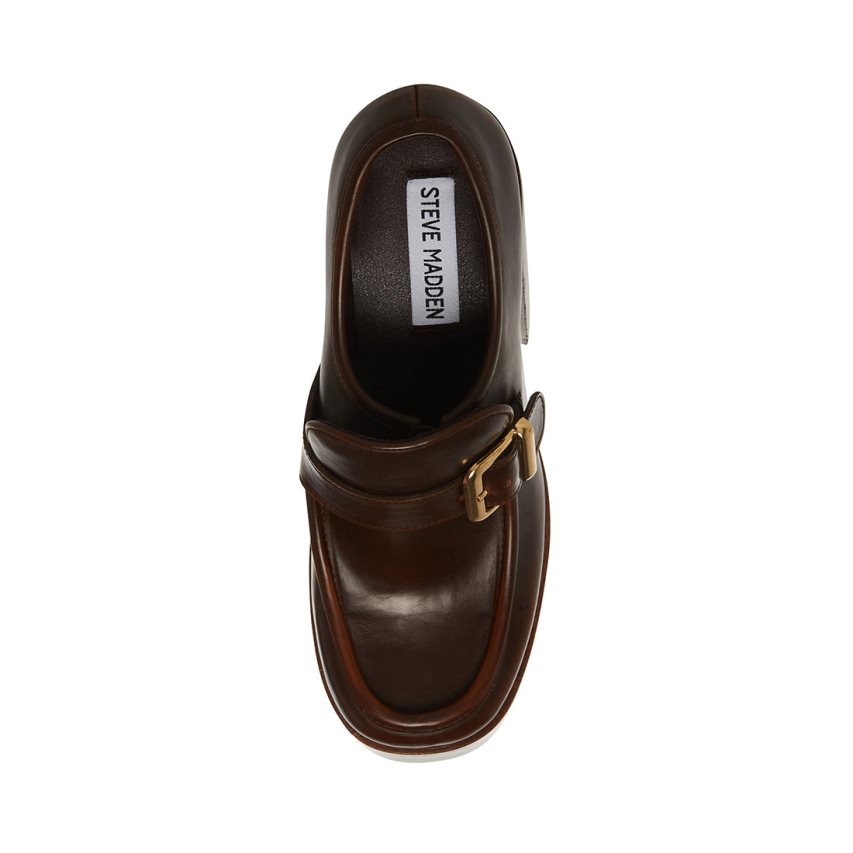 παπουτσια flatforms γυναικεια Steve Madden Kerigan σκούρο καφε | GR-2137CHM