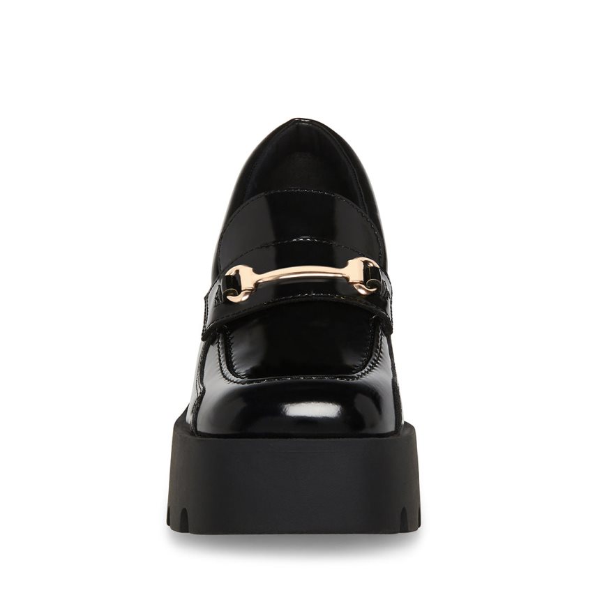 παπουτσια flatforms γυναικεια Steve Madden Penelope λουστρινι μαυρα | GR-243OWOT