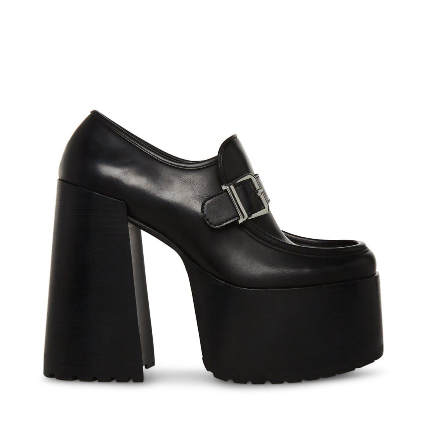 παπουτσια flatforms γυναικεια Steve Madden Kerigan μαυρα | GR-2946GJW