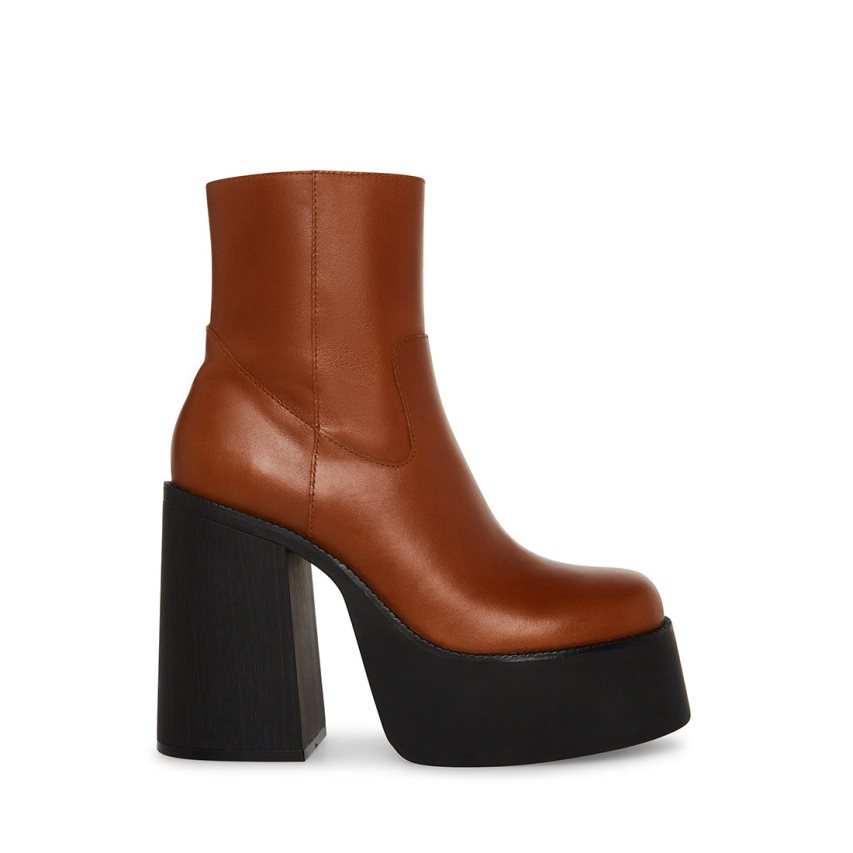παπουτσια flatforms γυναικεια Steve Madden Acacia δερματινα καφε | GR-3476QNB