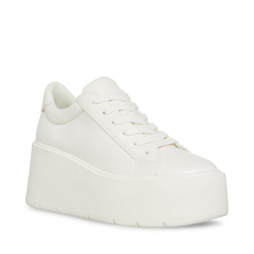 παπουτσια flatforms γυναικεια Steve Madden Glimpse ασπρα | GR-3814GDP