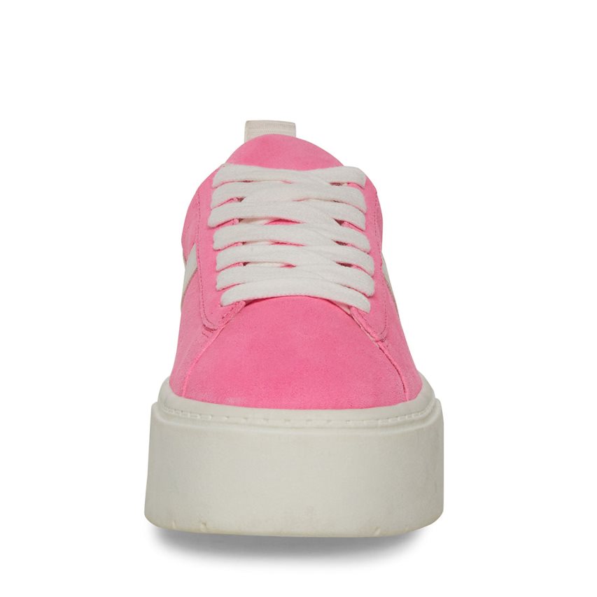 παπουτσια flatforms γυναικεια Steve Madden Rorri σουετ ροζ | GR-381OXVB