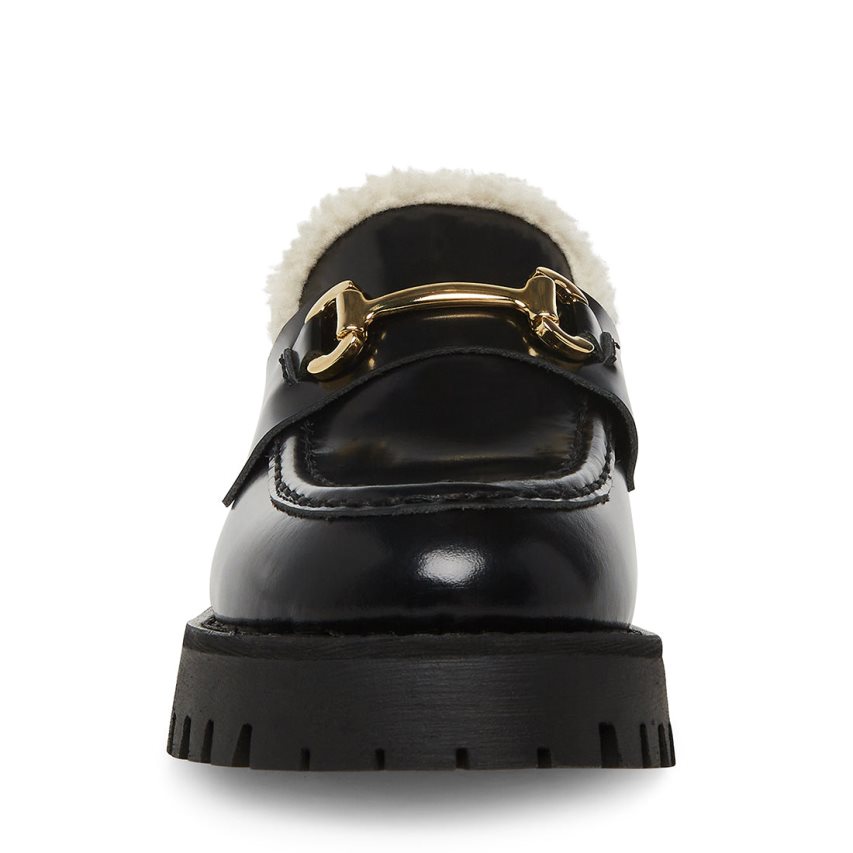 παπουτσια flatforms γυναικεια Steve Madden Lando-f δερματινα μαυρα | GR-4713VYT