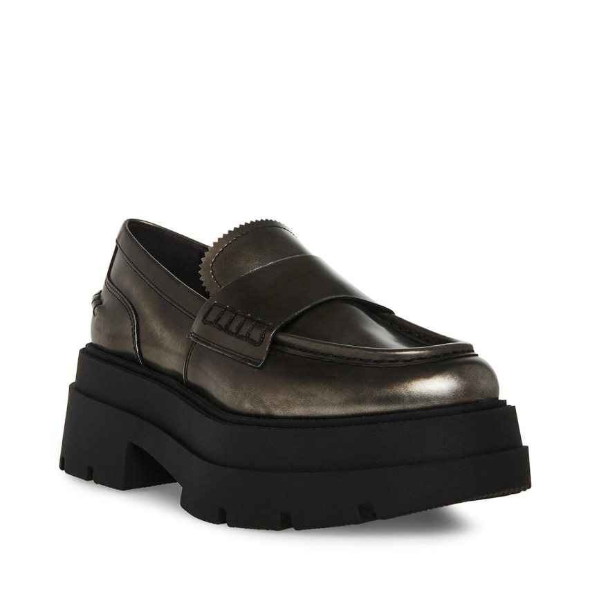 παπουτσια flatforms γυναικεια Steve Madden Gaven δερματινα χρυσο χρωμα | GR-4718EMC