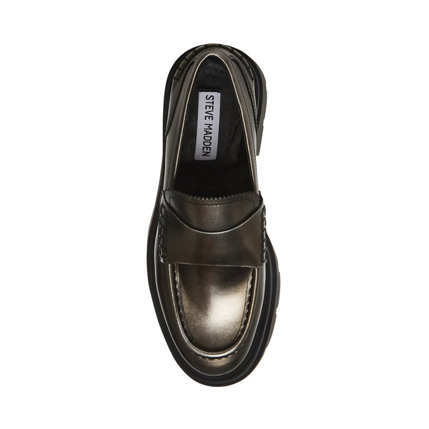 παπουτσια flatforms γυναικεια Steve Madden Gaven δερματινα χρυσο χρωμα | GR-4718EMC
